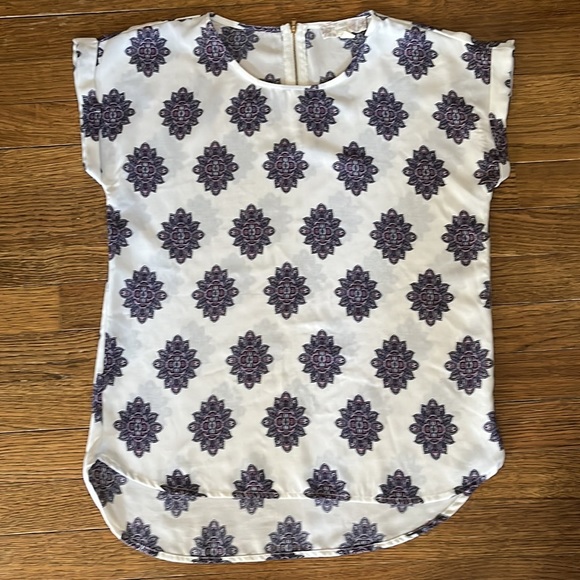 Pink Republic blouse Ivory Paisley top - size Medium - Picture 4 of 12